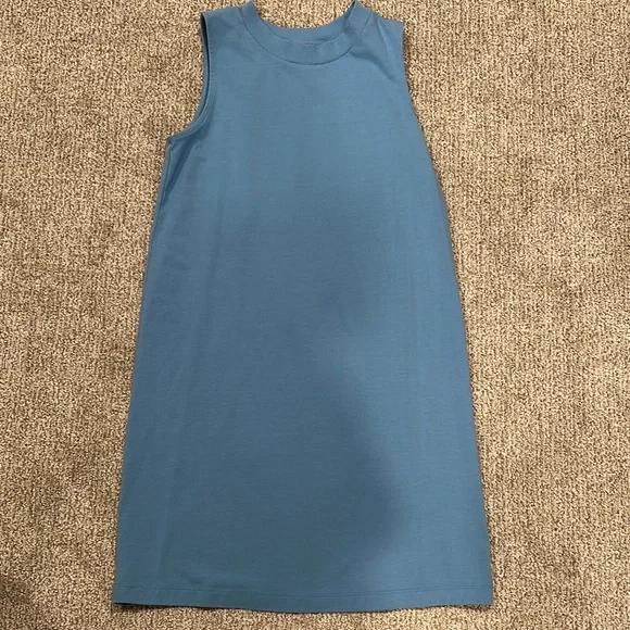 blue midi day dress Promise in Bloom Blue Multi Floral Cotton Tie-Back Scalloped Midi Dress